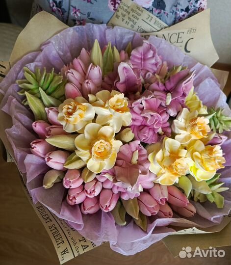 Весенний букет из зефира. Подарок девушке