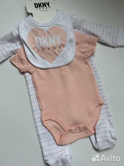 Комплект Слип Боди Слюнявчик dkny