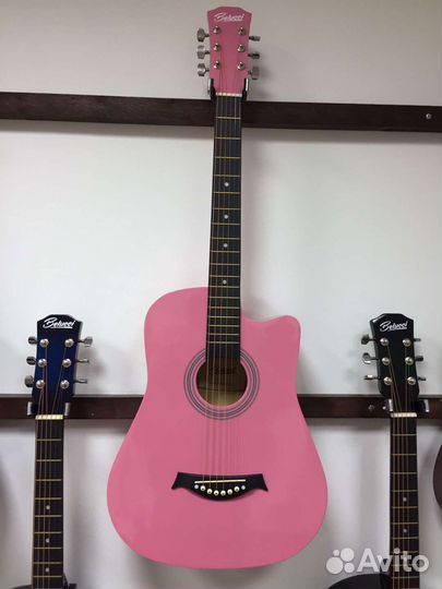 Акустическая гитара розовый цвет