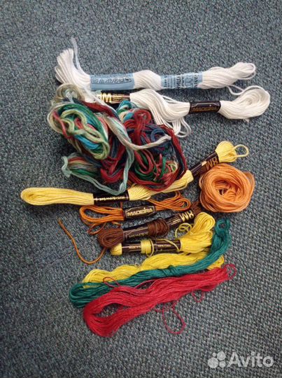 Пряжа, нитки для вышивки более 100 цветов
