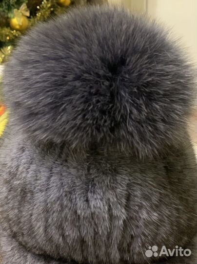 Норковая шапка вязанная