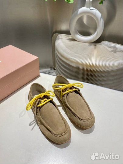 Мокасины лоферы MIU MIU натуральная замша