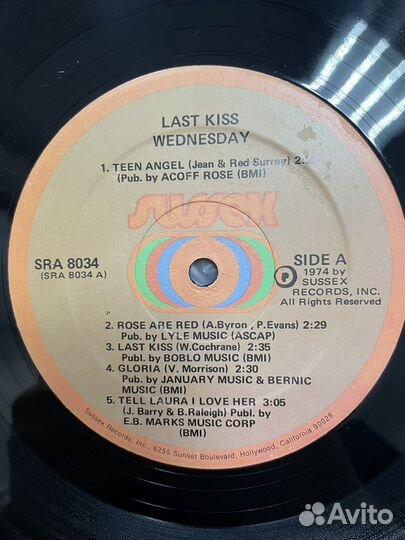Last kiss Wednesday 1974 USA винил