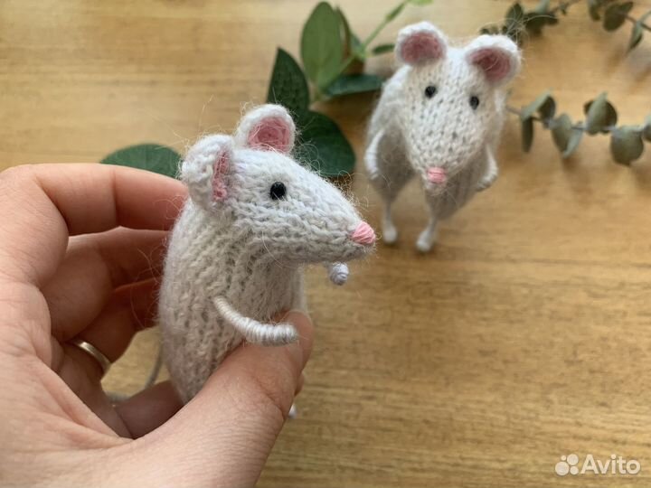 Статуэтка крыса маленькая Мышь серая Белая крыса