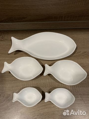Набор посуды в форме рыбы 5 предметов