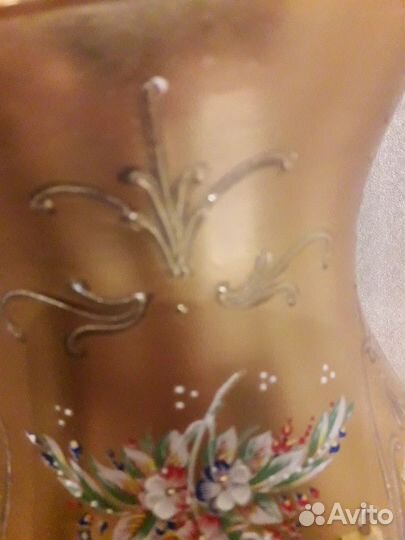 Ваза Муранское стекло 24 карата золото ручная рабо