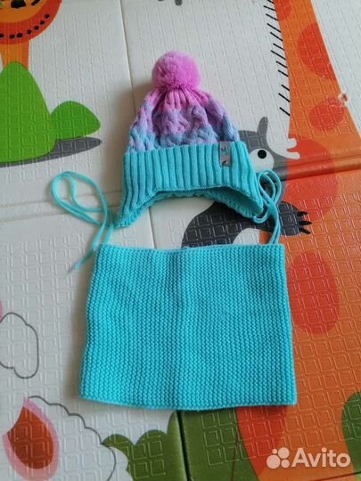 Комплект шапка, шарф плюс флисовый комбенезон