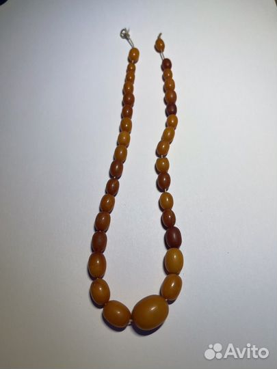 Янтарные бусы желток времен СССР настоящий янтарь