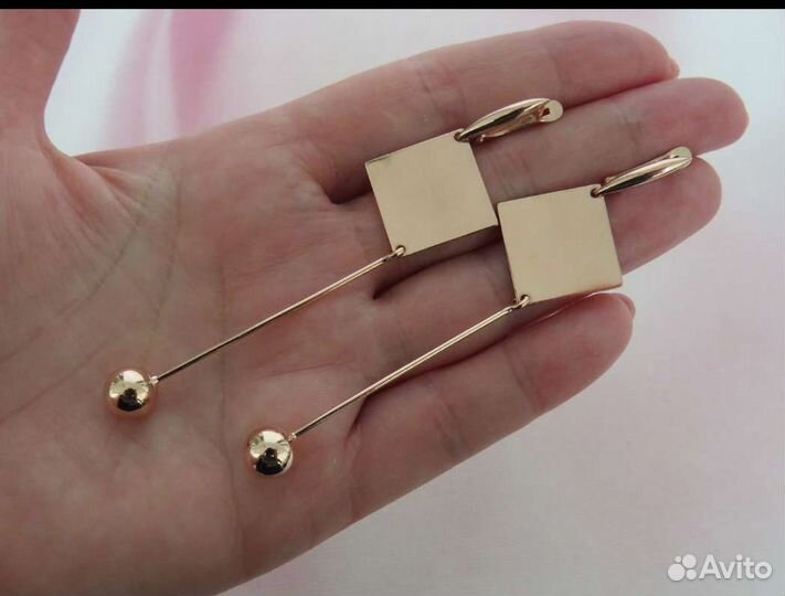 Серебряные серьги Серебро 925 Позолота