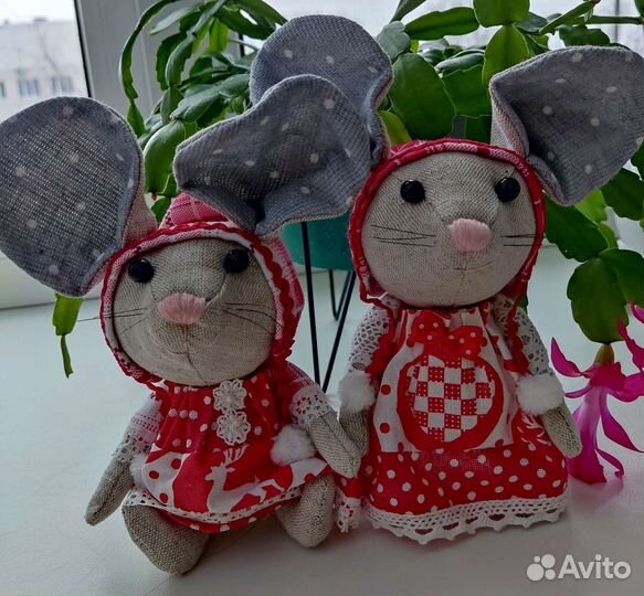 Текстильная игрушка ручной работы Мышка