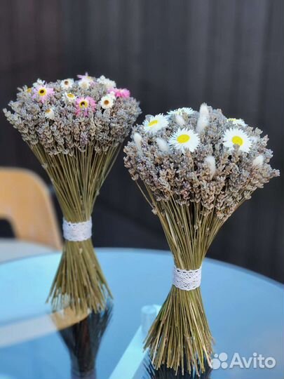 Букеты из сухоцветов и лаванды
