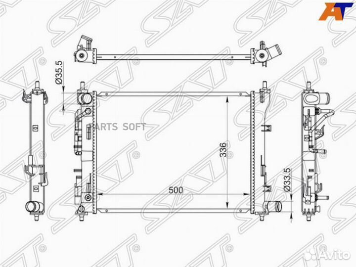 Радиатор охлаждения Хендай Солярис 17- АКПП