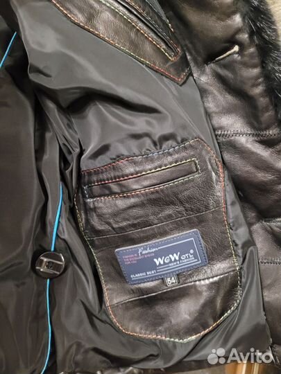 Кожаная куртка зимняя р.54