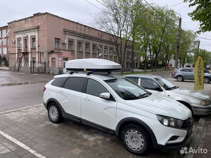 Автобокс Магнум 390 белый карбон на Vesta SW