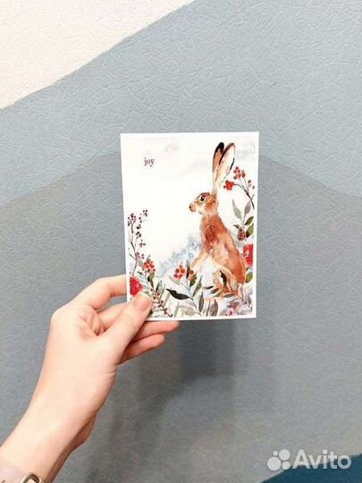 Открытки акварельные авторские С6 Новый год