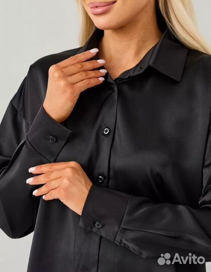 Шелковая рубашка оверсайз