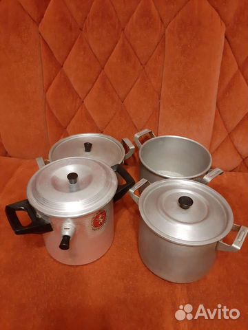 Кастрюли алюминиевые, эмалированные