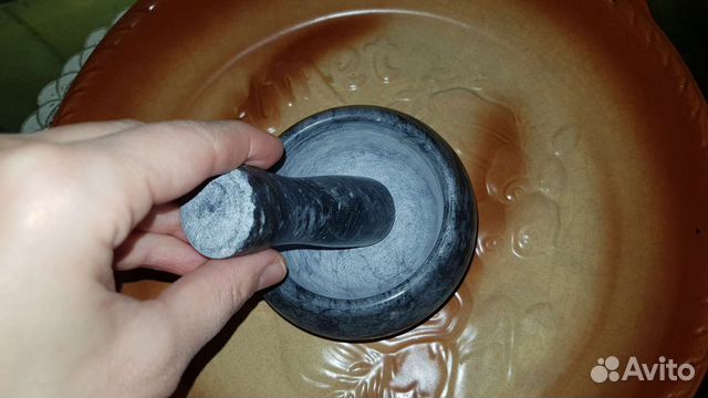 Ступка с пестиком мраморная