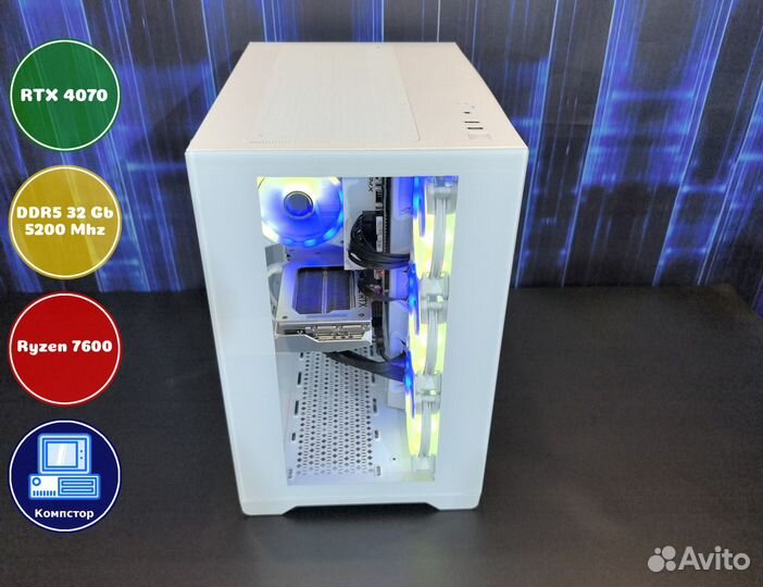 Игровой пк новый AMD7600-RTX4070-32DDR5-MFW620-A620