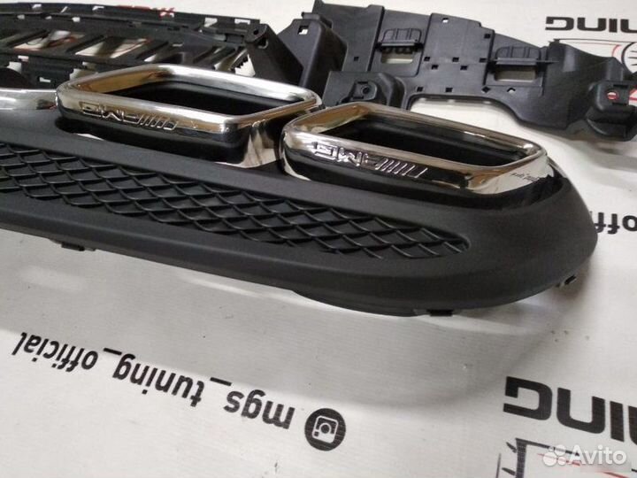 Диффузор + насадки Mercedes C-class w205 C63 хром