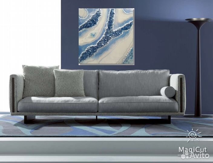 Smoky Blue - Картина с натуральными камнями