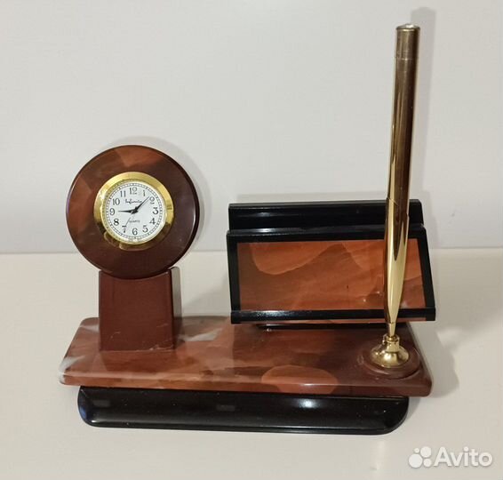 Прибор для канцелярии из натурального камня Агат