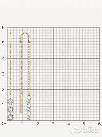 Серьги цепочки sokolov, 585 проба, фианит