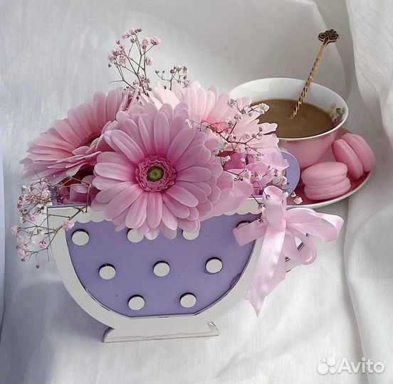 Гербера из холодного фарфора