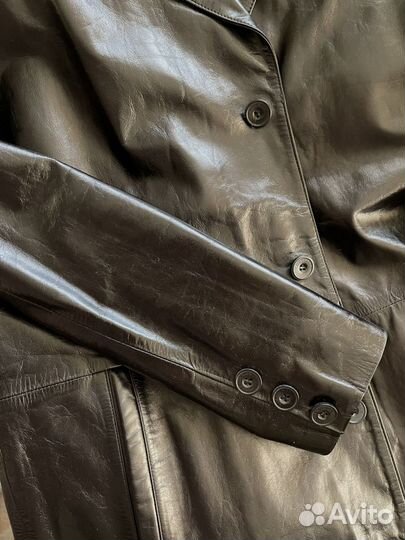 Кожаный плащ, мужской