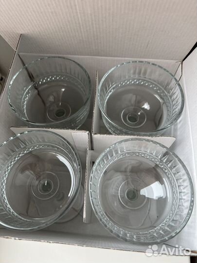 Бокалы креманки для шампанского 4 шт новые