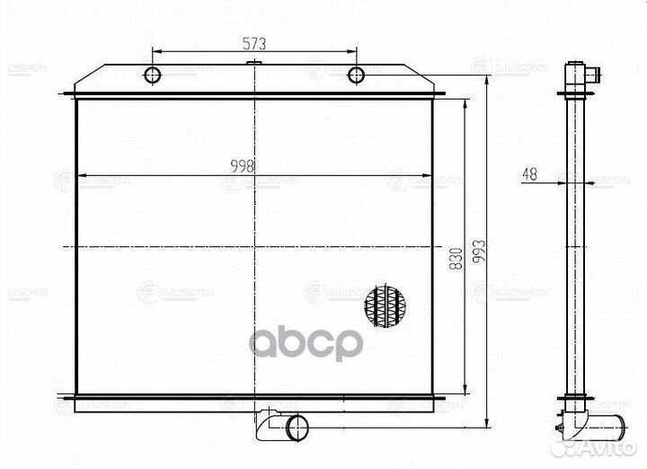 LRC 0644 радиатор охлаждения 998х830х48мм, без