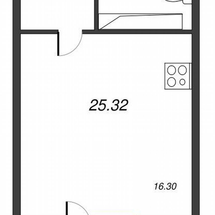 Квартира-студия, 28,3 м², 14/22 эт.