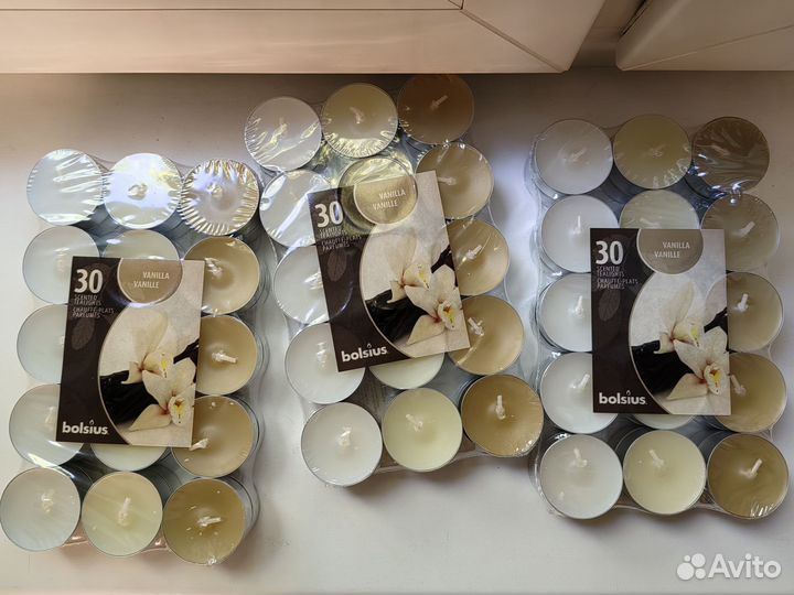 Свечи 30 шт ваниль, ароматические свечи