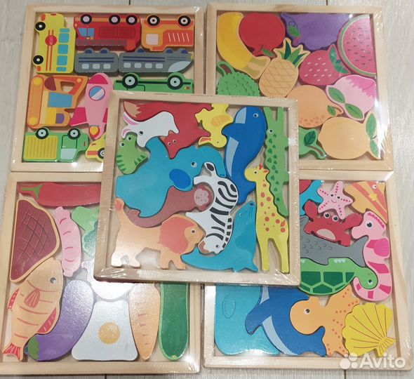 Пазл, рамка-вкладыш деревянный новый