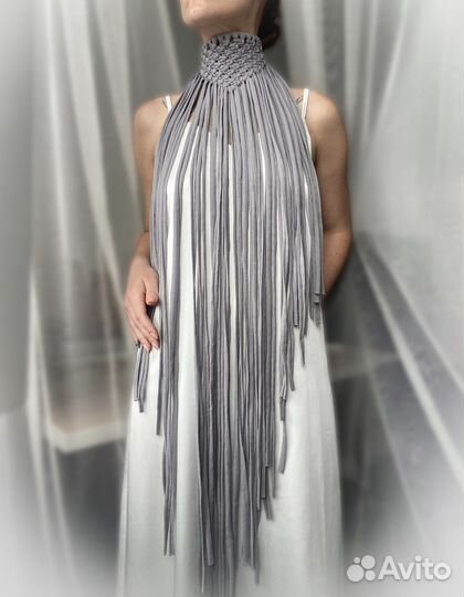 Макраме-колье, украшение на шею