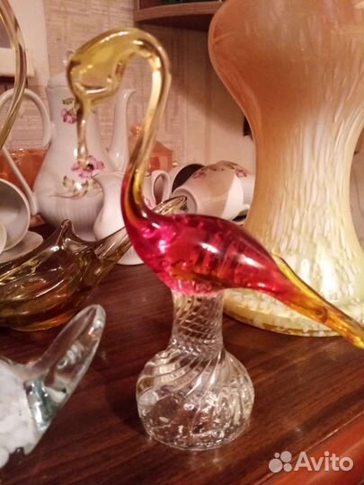 Красный Май. От 70х. Ваза. Цапли. Лебеди