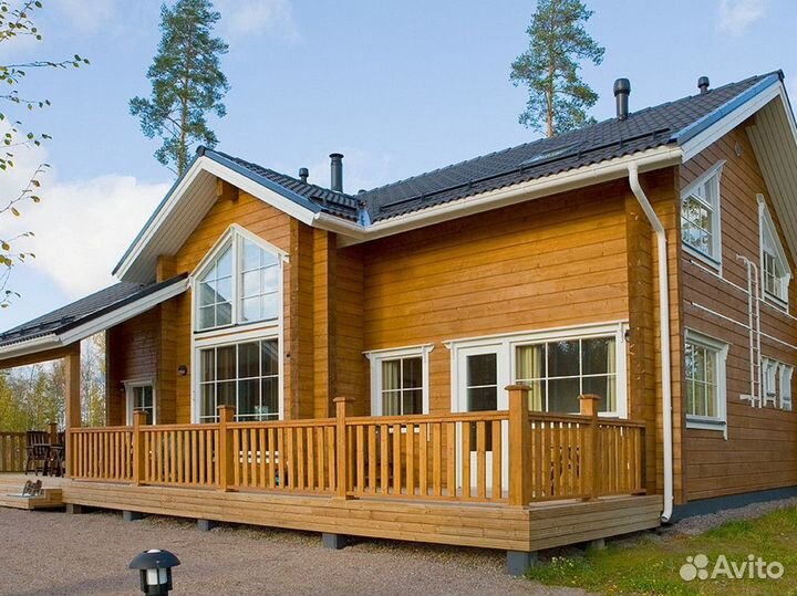 Дом из бруса с террасой