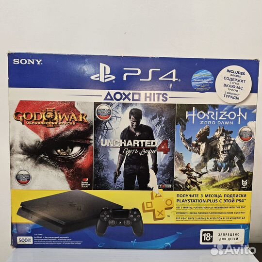 PS4 Slim 500 гб в коробке + диск. Магазин Гарантия