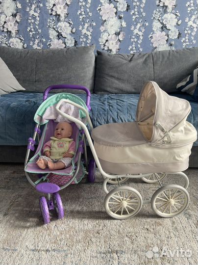 Две детские коляски для кукол +пупсик