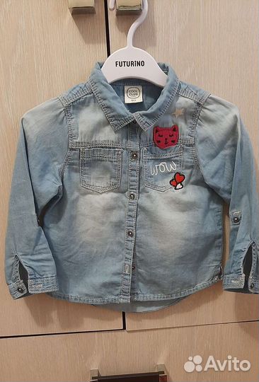 Джинсовая рубашка 92 см