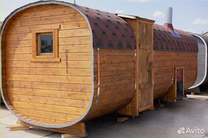 Баня бочка квадро