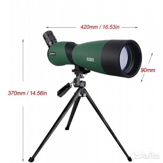 Зрительная труба svbony 25-75x70 (SV403) на штатив