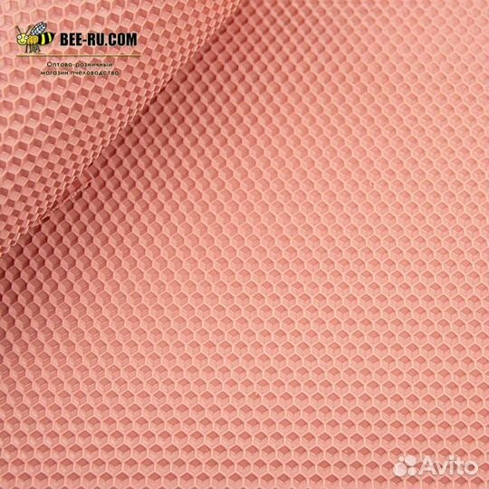 10 шт. Вощина для свечей светло-розовая 410х260 мм