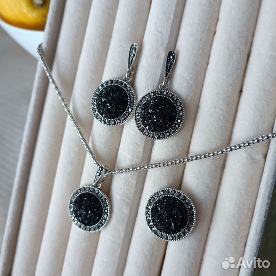 Серьги, кулон, кольцо