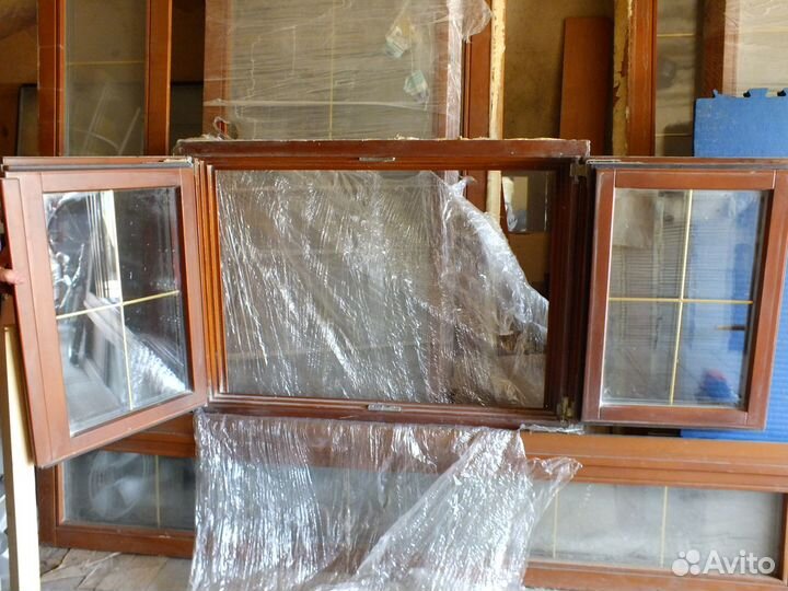 Окно цельнодеревянное 2х створчатое, 115х85,5см