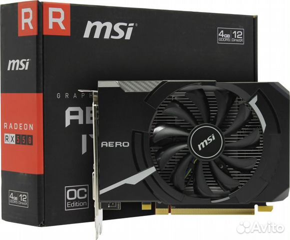 Игровая видеокарта MSI aero ITX RX 550 aero ITX 4G купить в Москве ...