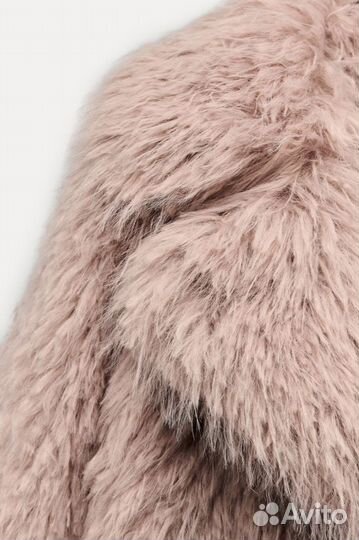Zara ZW розовая шуба из искусственного меха NEW