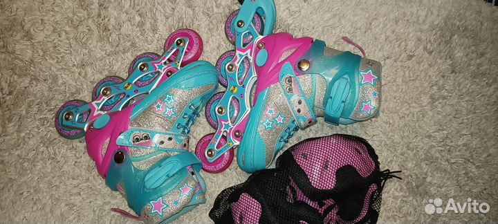 Роликовые коньки детские с защитой