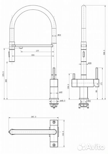 Смеситель для кухни под фильтр на магните GB4098BL