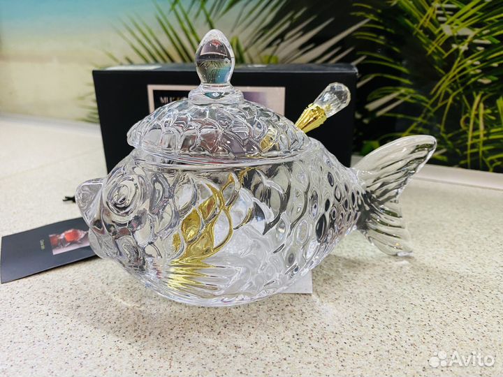 Икорница рыбка с ложкой новая